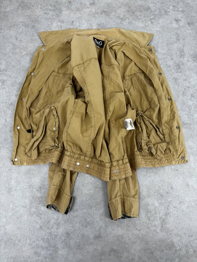 AW2004 Dolce & Gabbana Light Beige Military Utility Jacket YOayKDk 6
