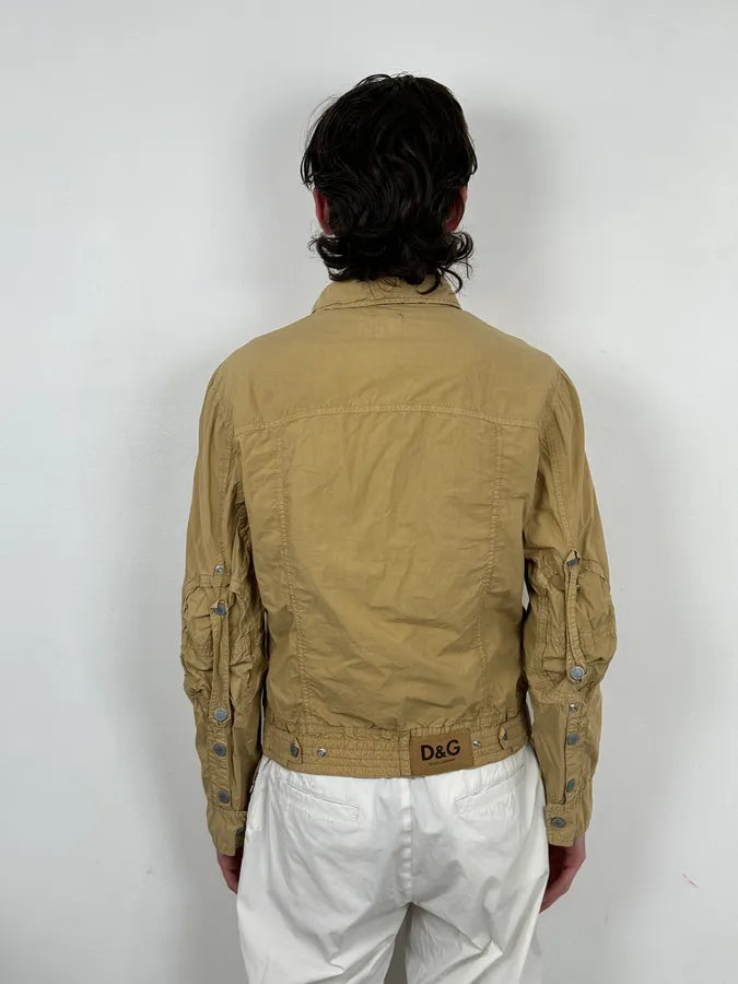 AW2004 Dolce & Gabbana Light Beige Military Utility Jacket YOayKDk 2
