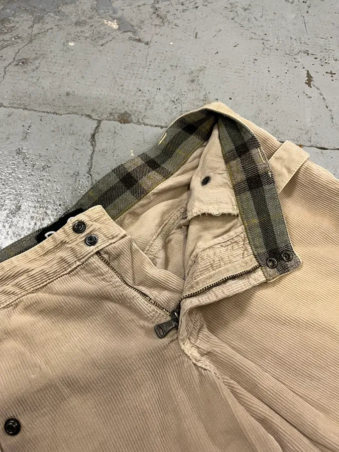 AW2004 Dolce & Gabbana Multi-Pocket Corduroy Beige Cargo Pants pXRAWBx 12