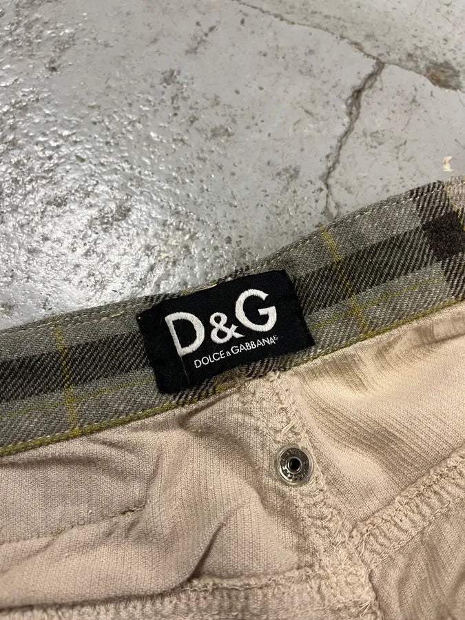 AW2004 Dolce & Gabbana Multi-Pocket Corduroy Beige Cargo Pants pXRAWBx 13