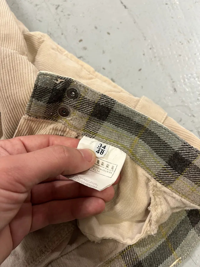 AW2004 Dolce & Gabbana Multi-Pocket Corduroy Beige Cargo Pants pXRAWBx 14