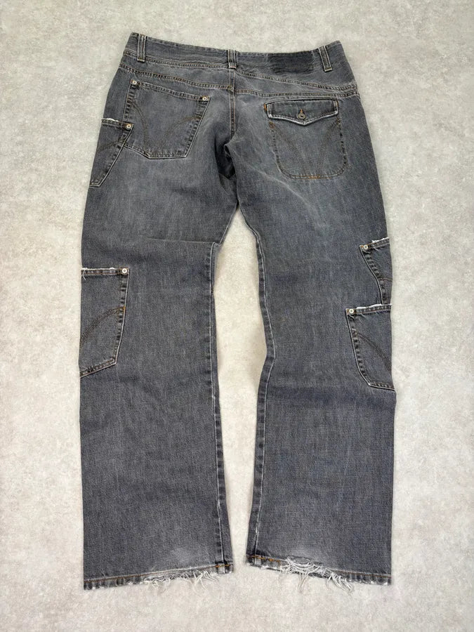 AW2004 Dolce & Gabbana Multi Pockets Asymmetrical Cargo Jeans kNnDrKl 5