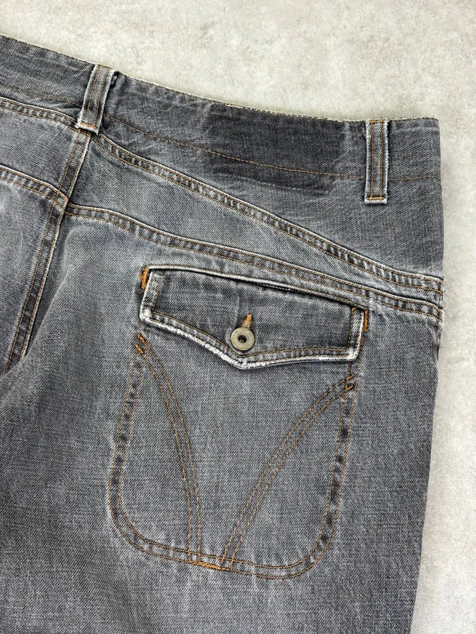 AW2004 Dolce & Gabbana Multi Pockets Asymmetrical Cargo Jeans kNnDrKl 7