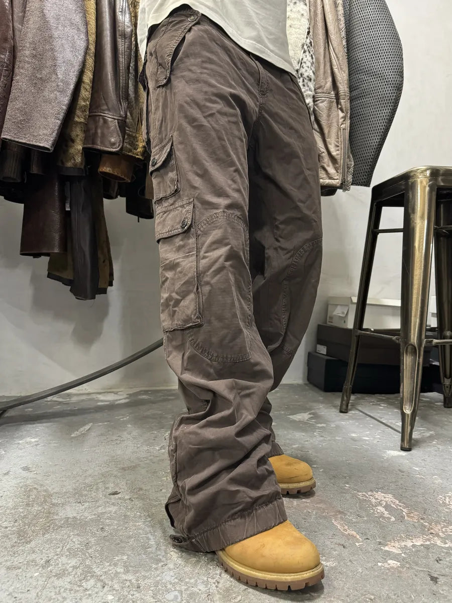 AW2004 Dolce & Gabbana Multi Pockets Brown Cargo Pants (L) 0