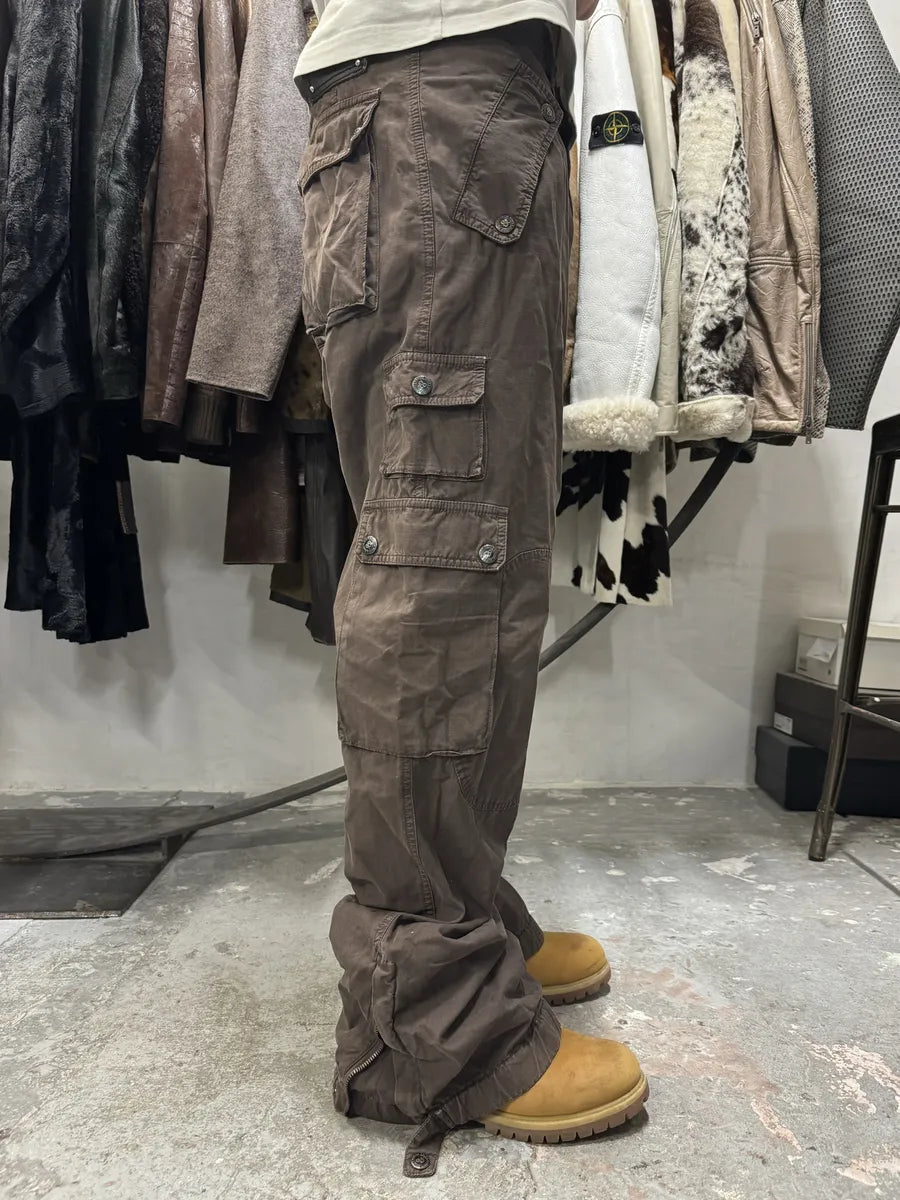 AW2004 Dolce & Gabbana Multi Pockets Brown Cargo Pants (L) 1