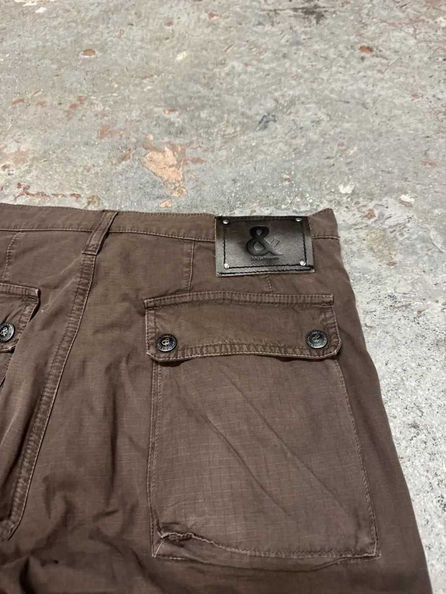 AW2004 Dolce & Gabbana Multi Pockets Brown Cargo Pants (L) 10