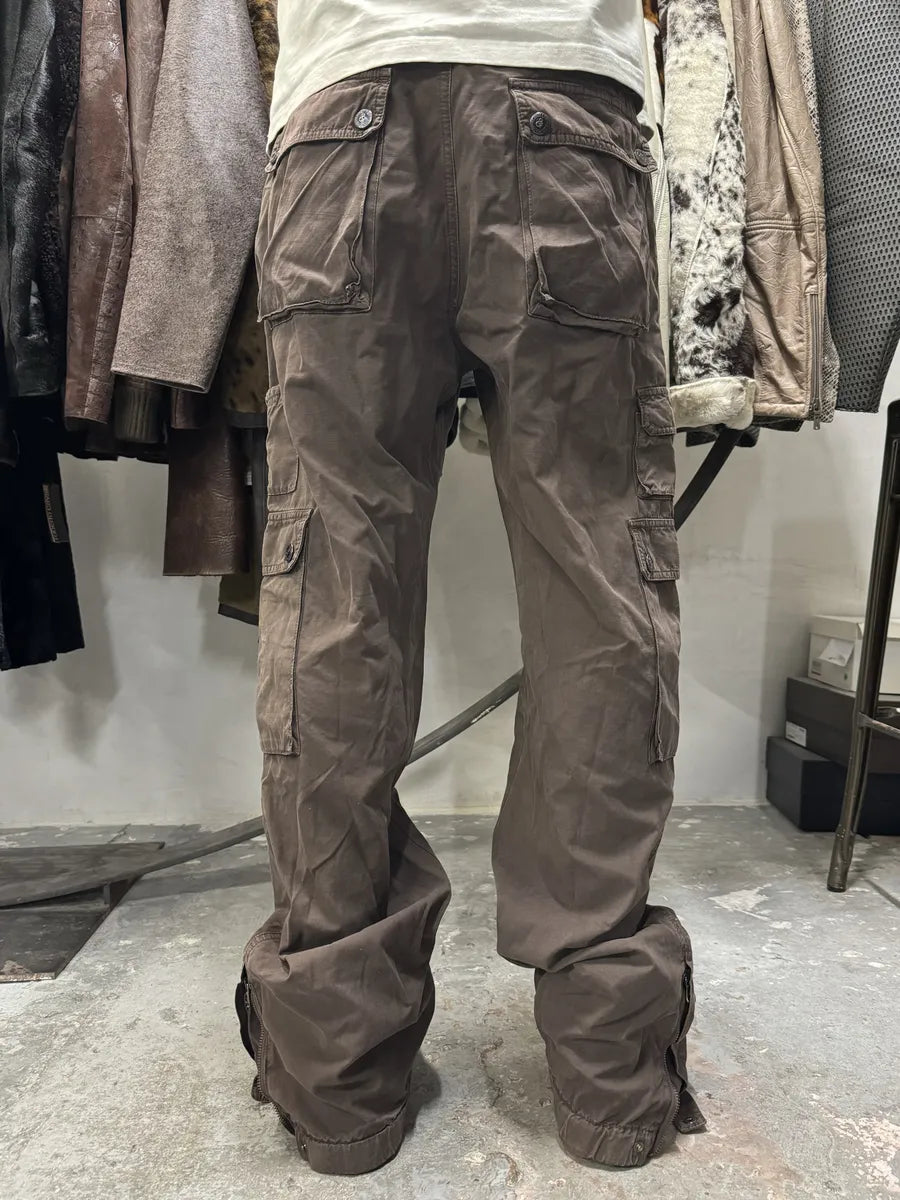 AW2004 Dolce & Gabbana Multi Pockets Brown Cargo Pants (L) 2