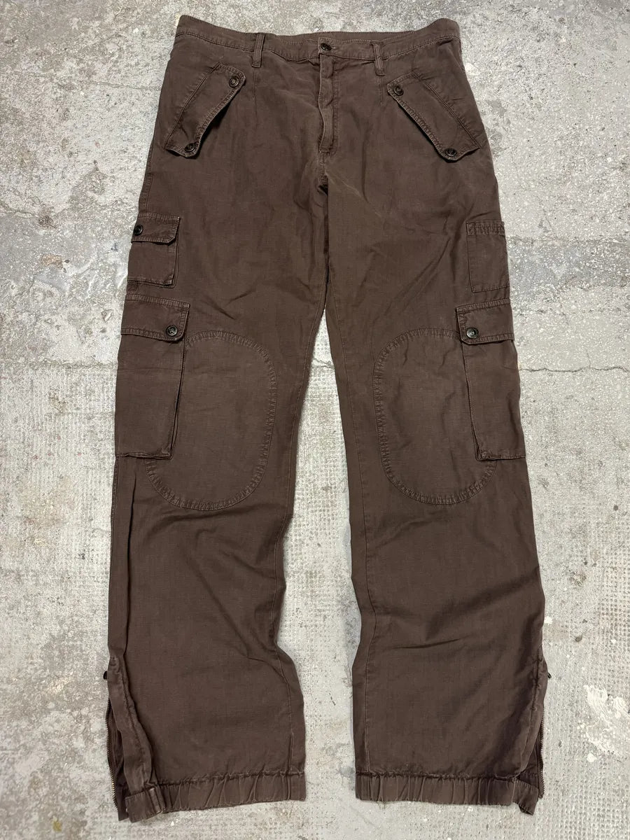 AW2004 Dolce & Gabbana Multi Pockets Brown Cargo Pants (L) 4