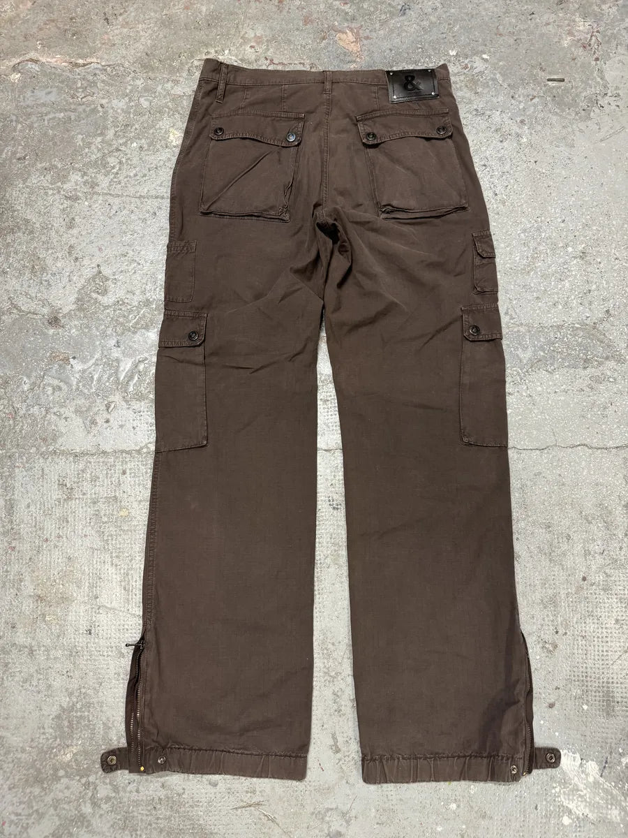 AW2004 Dolce & Gabbana Multi Pockets Brown Cargo Pants (L) 5