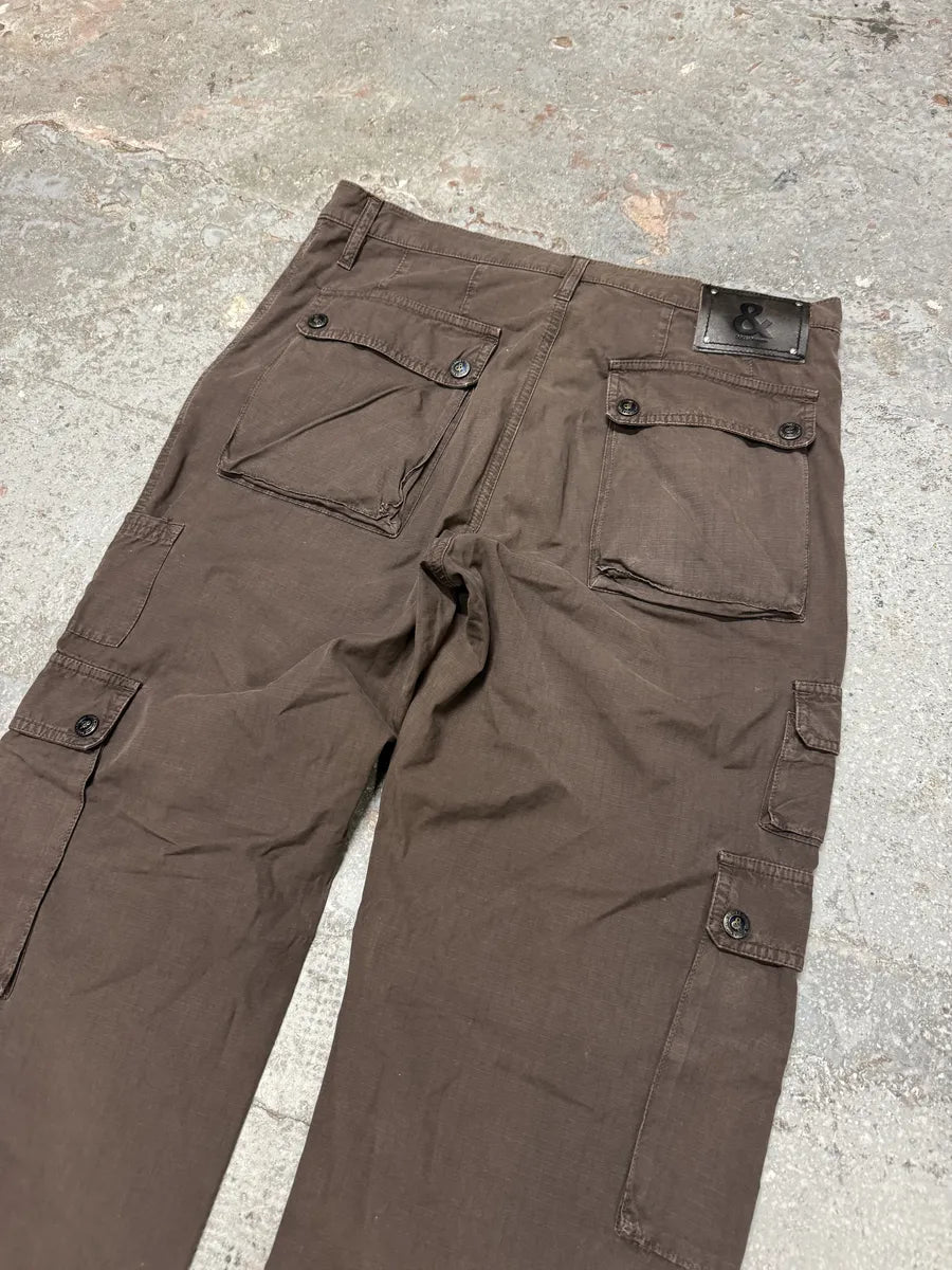 AW2004 Dolce & Gabbana Multi Pockets Brown Cargo Pants (L) 6