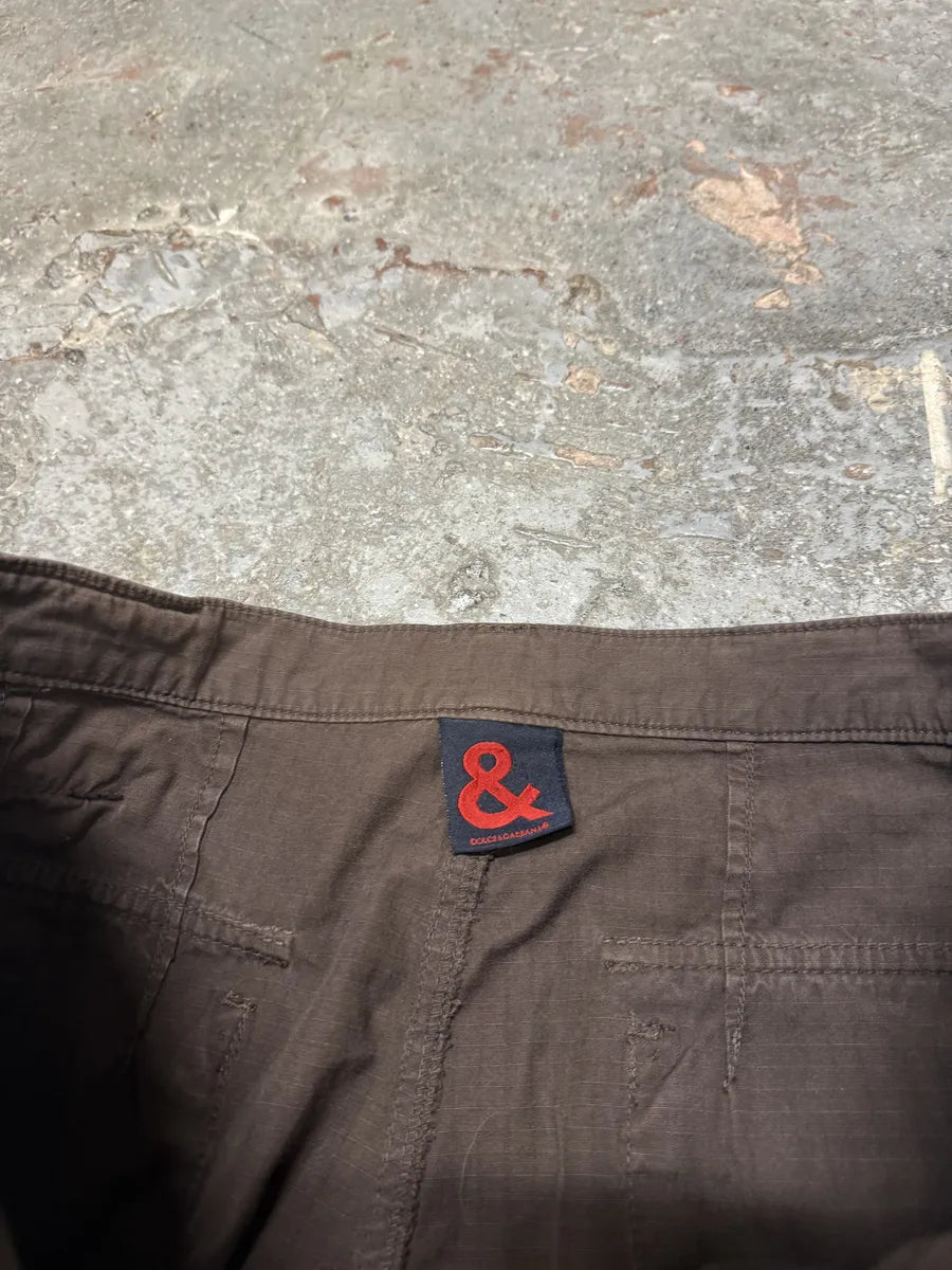 AW2004 Dolce & Gabbana Multi Pockets Brown Cargo Pants (L) 8