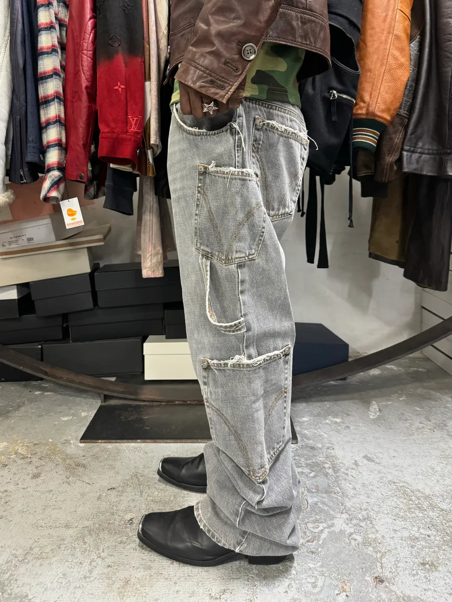 AW2004 Dolce & Gabbana Multi Pockets Cargo Grey Denim Jeans wugPKrL 2