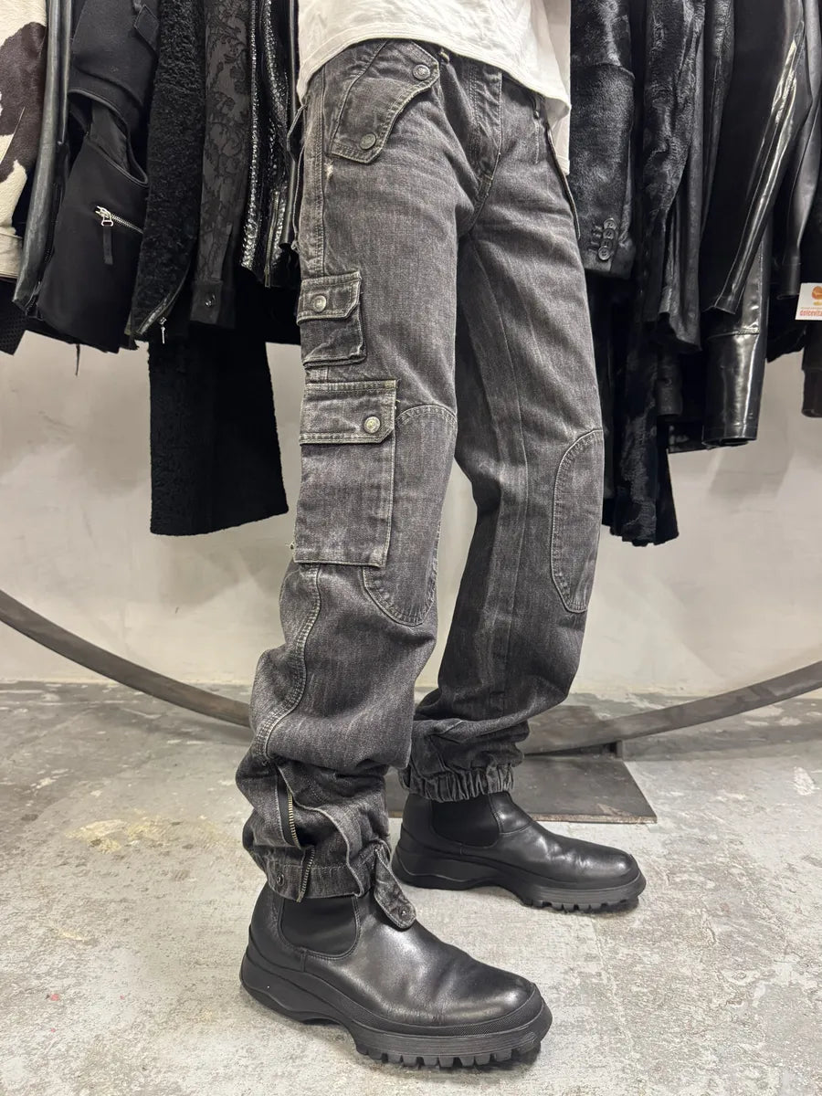 AW2004 Dolce & Gabbana Multi Pockets Grey Denim Jeans SGEefiJ 0