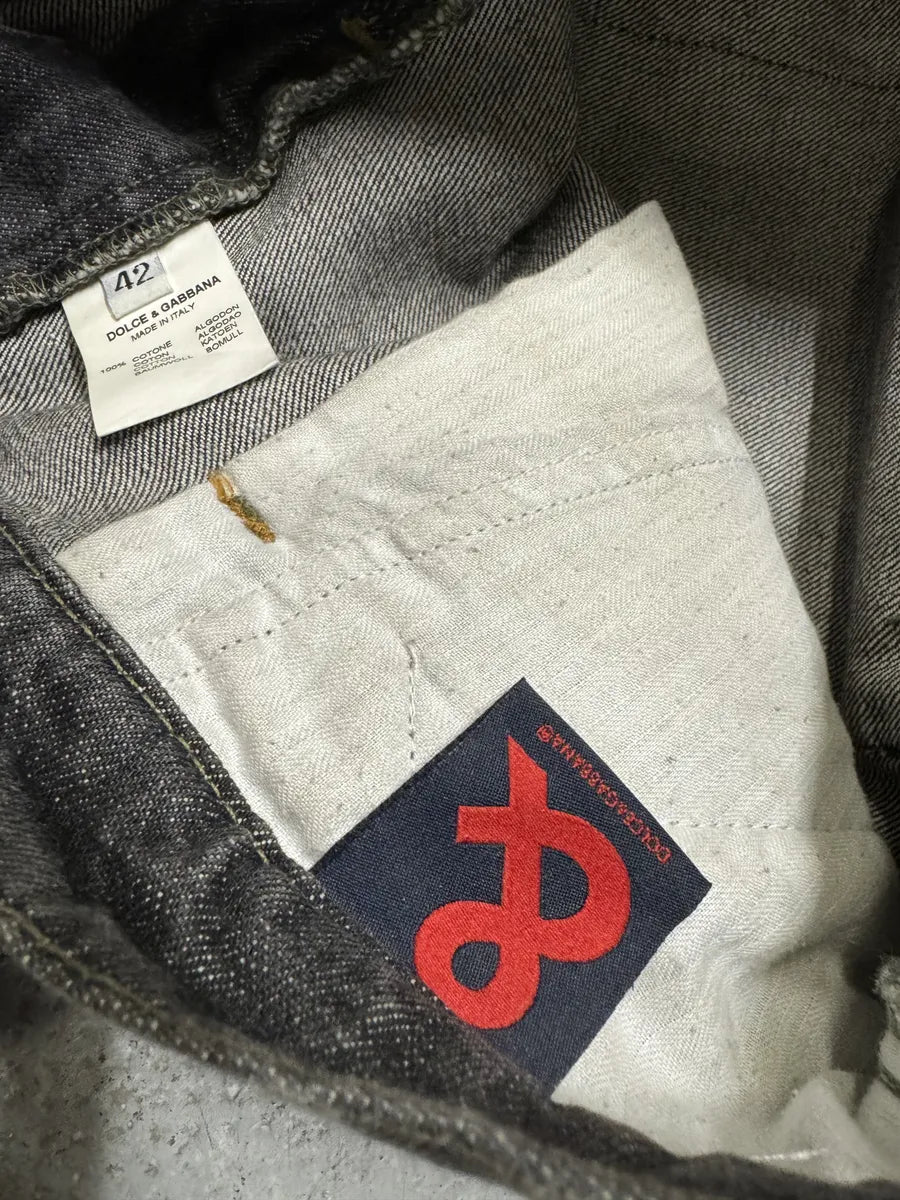 AW2004 Dolce & Gabbana Multi Pockets Grey Denim Jeans (S) SGEefiJ 6