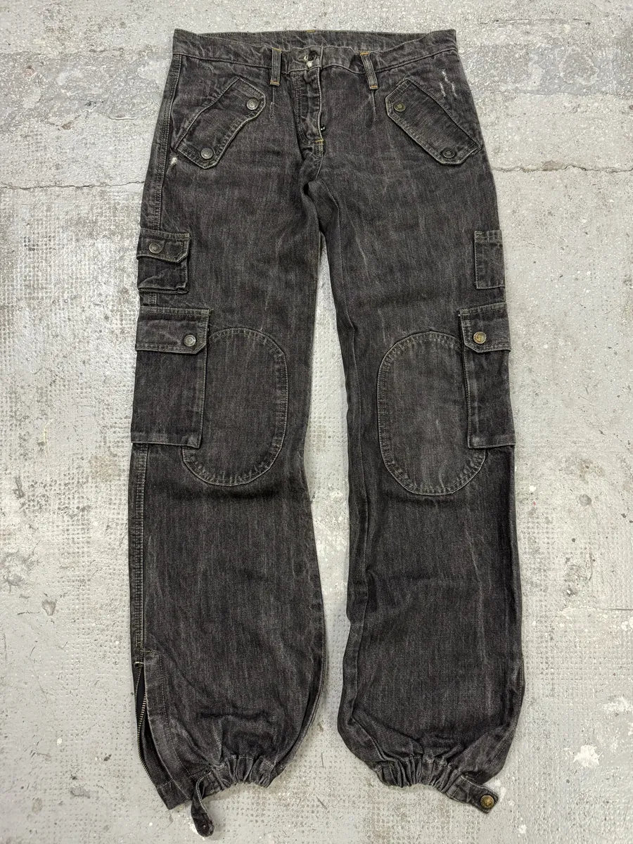 AW2004 Dolce & Gabbana Multi Pockets Grey Denim Jeans (S) SGEefiJ 9