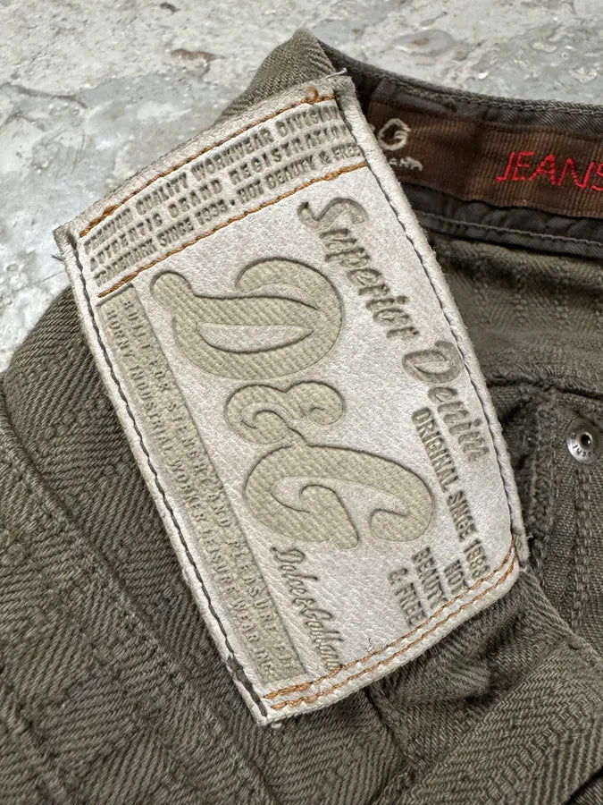 AW2004 Dolce & Gabbana Multi Zip Detachable Olive Utility Cargo Pants (L) 7