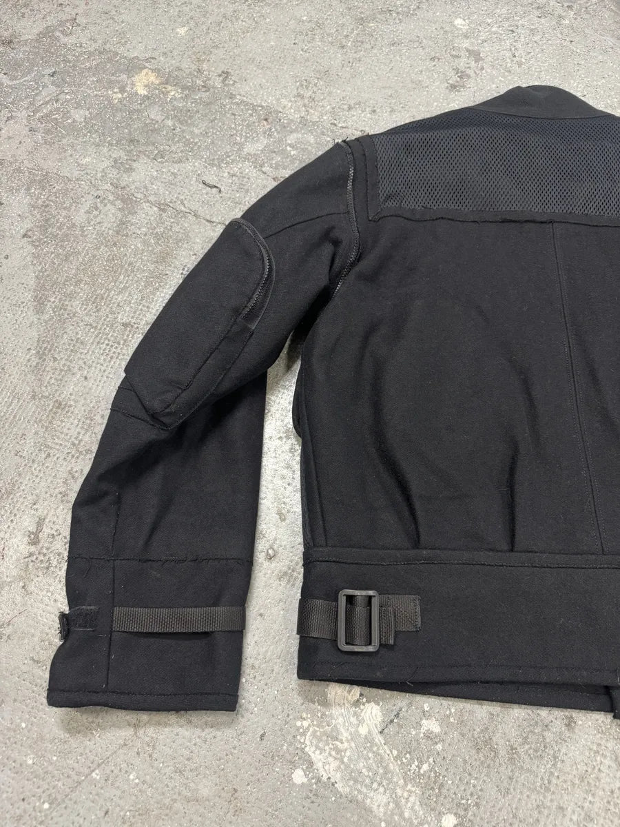 AW2003 Dolce & Gabbana Navy Strap Bondage Bomber Jacket with Detachable Sleeves aIYfJHI 12