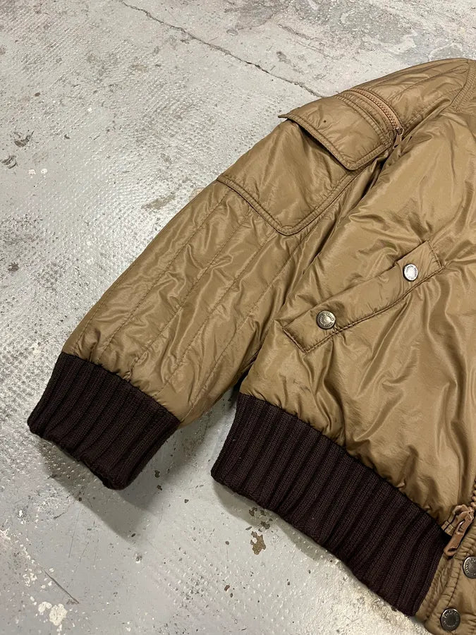 AW2004 Dolce & Gabbana Nylon Brown Bomber Jacket dHTlioD 5