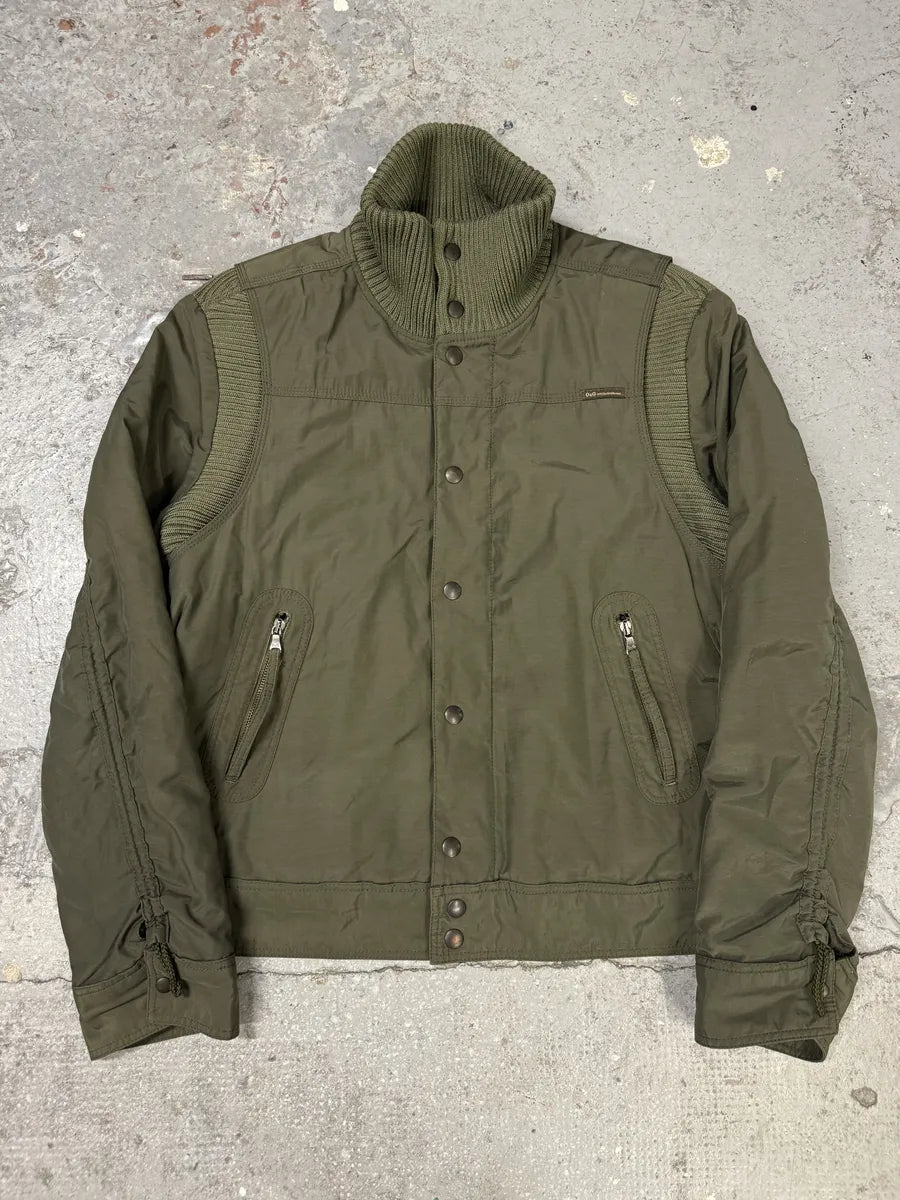 AW2004 Dolce & Gabbana Olive Aviator Bomber Jacket (L) 0