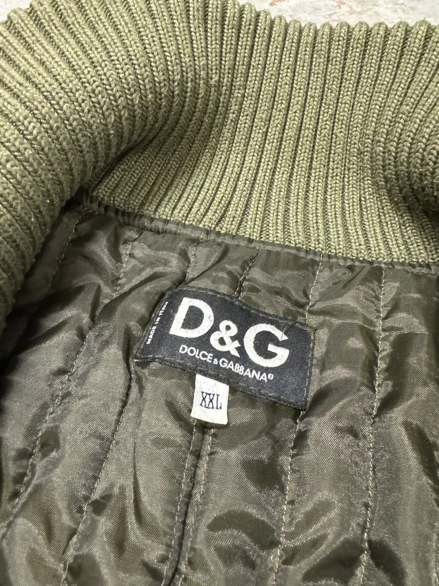 AW2004 Dolce & Gabbana Olive Aviator Bomber Jacket (L) 10