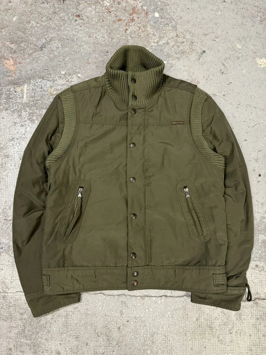 AW2004 Dolce & Gabbana Olive Aviator Bomber Jacket (L) 5