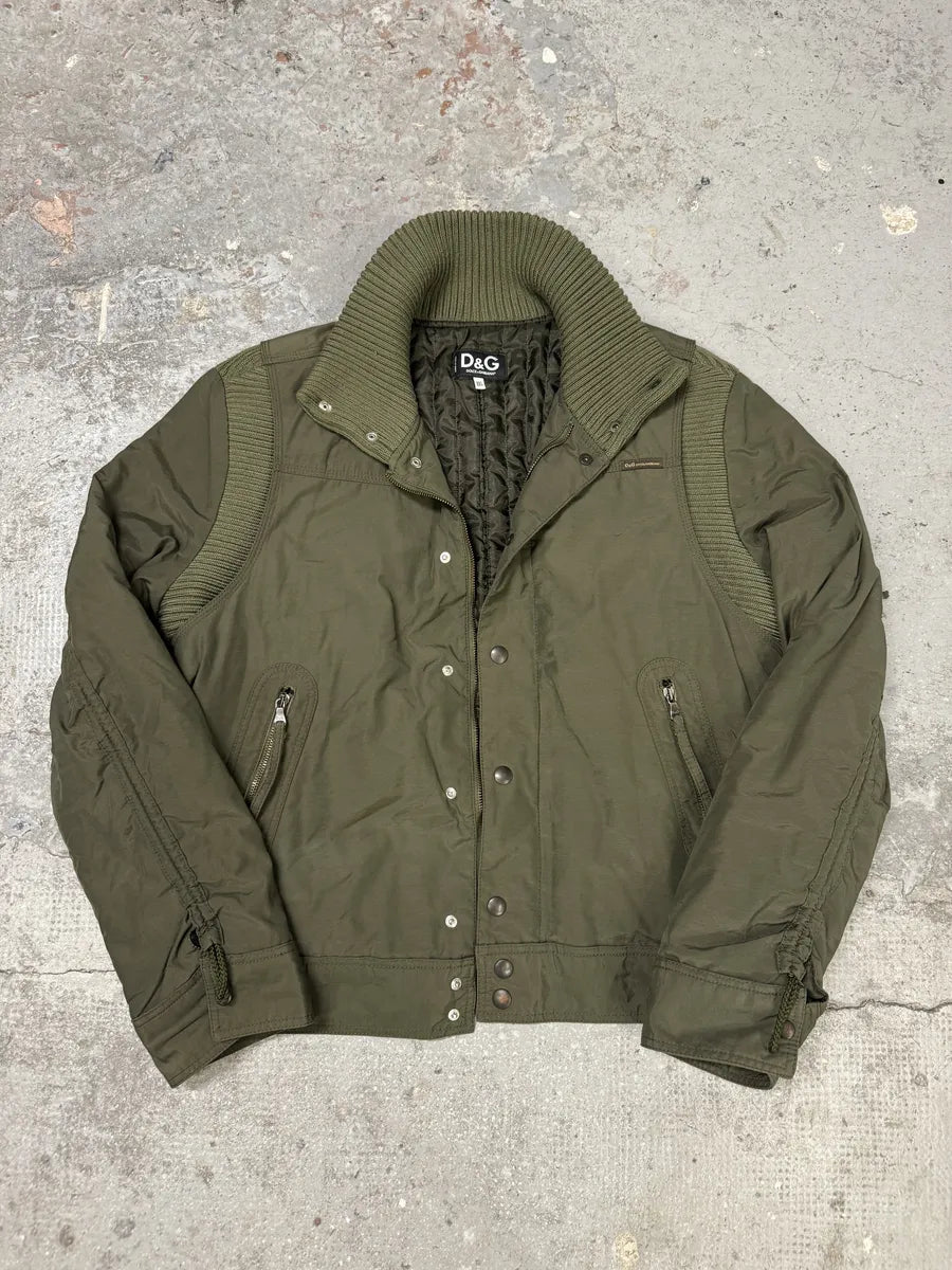 AW2004 Dolce & Gabbana Olive Aviator Bomber Jacket (L) 7
