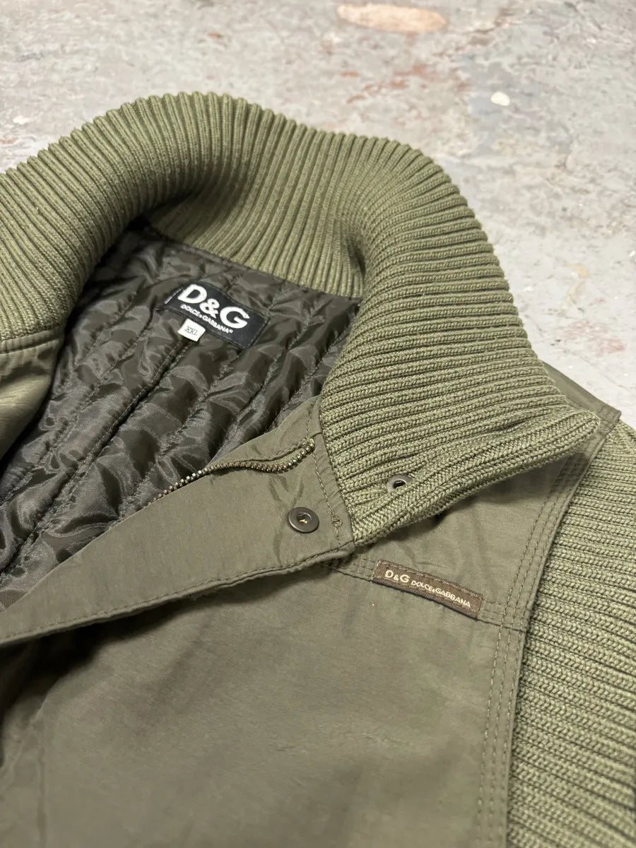 AW2004 Dolce & Gabbana Olive Aviator Bomber Jacket (L) 9