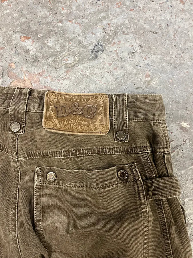 AW2004 Dolce & Gabbana Olive Cargo Utility Pants (S/M) 8