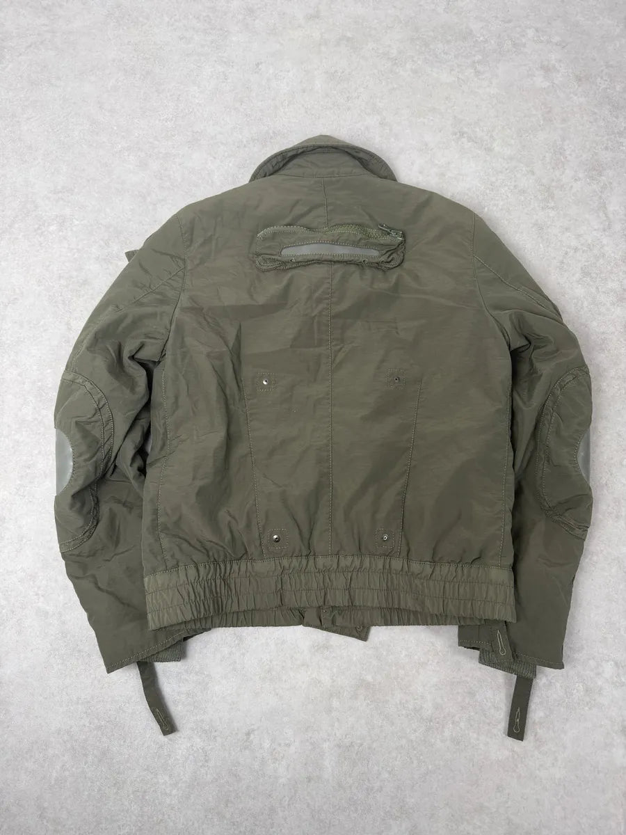 AW2004 Dolce & Gabbana Olive Green Aviator Khaki Green Goggles Bomber Jacket ZScSytu 1