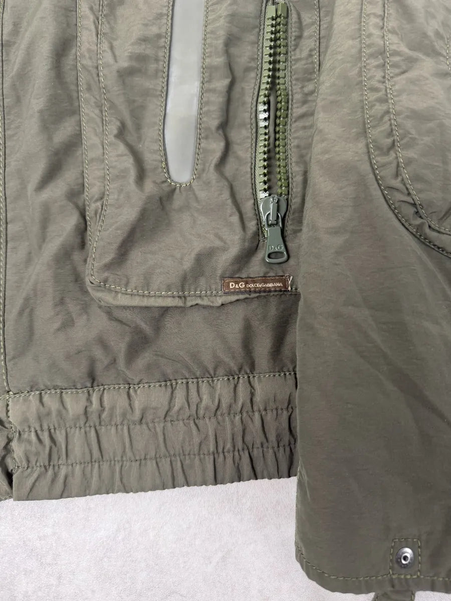 AW2004 Dolce & Gabbana Olive Green Aviator Khaki Green Goggles Bomber Jacket ZScSytu 10