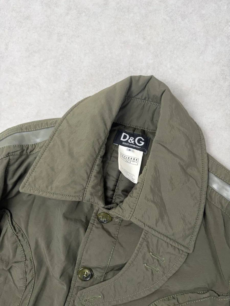 AW2004 Dolce & Gabbana Olive Green Aviator Khaki Green Goggles Bomber Jacket ZScSytu 9