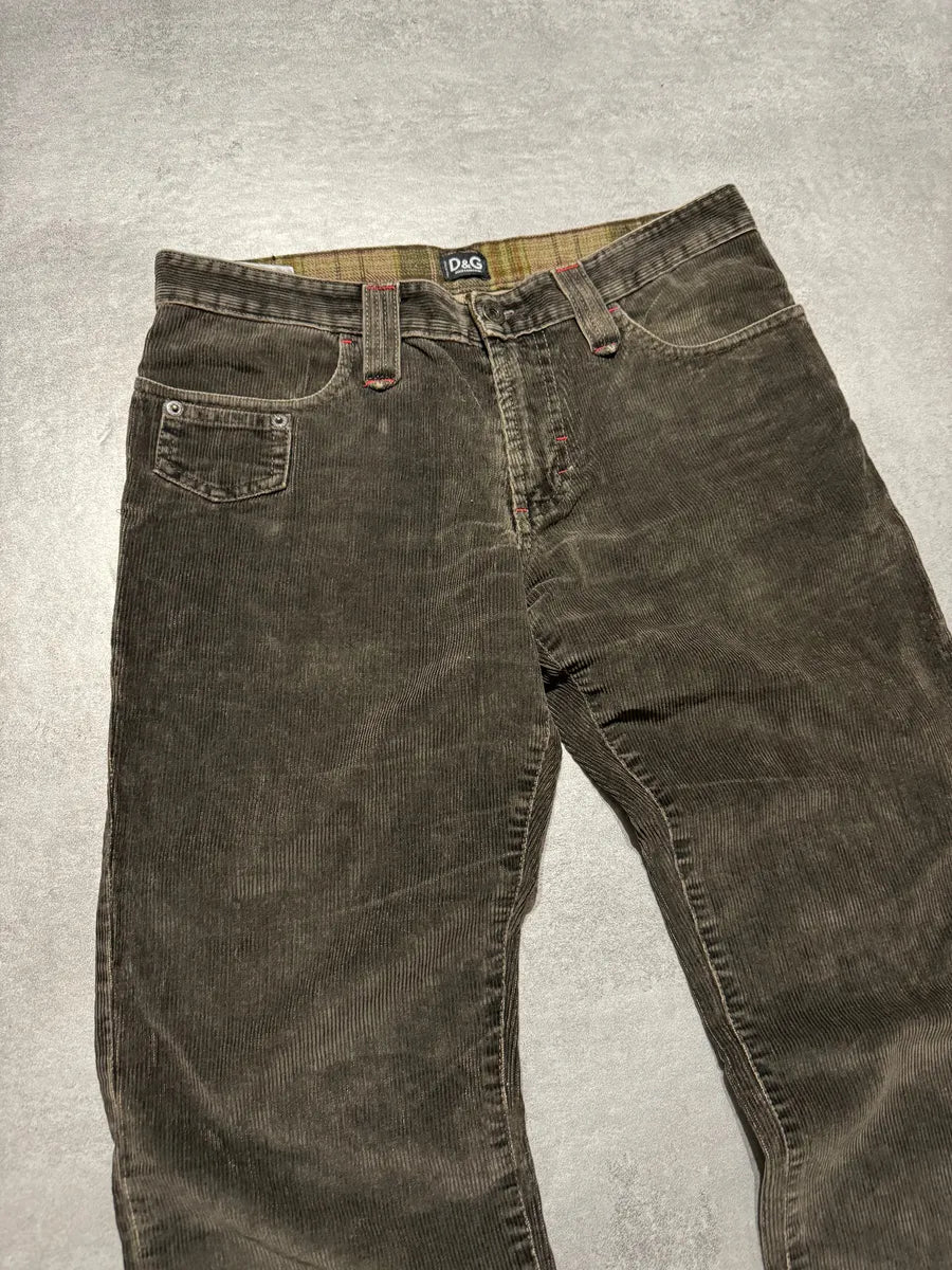 AW2004 Dolce & Gabbana Olive Velvet Pants (M) 6