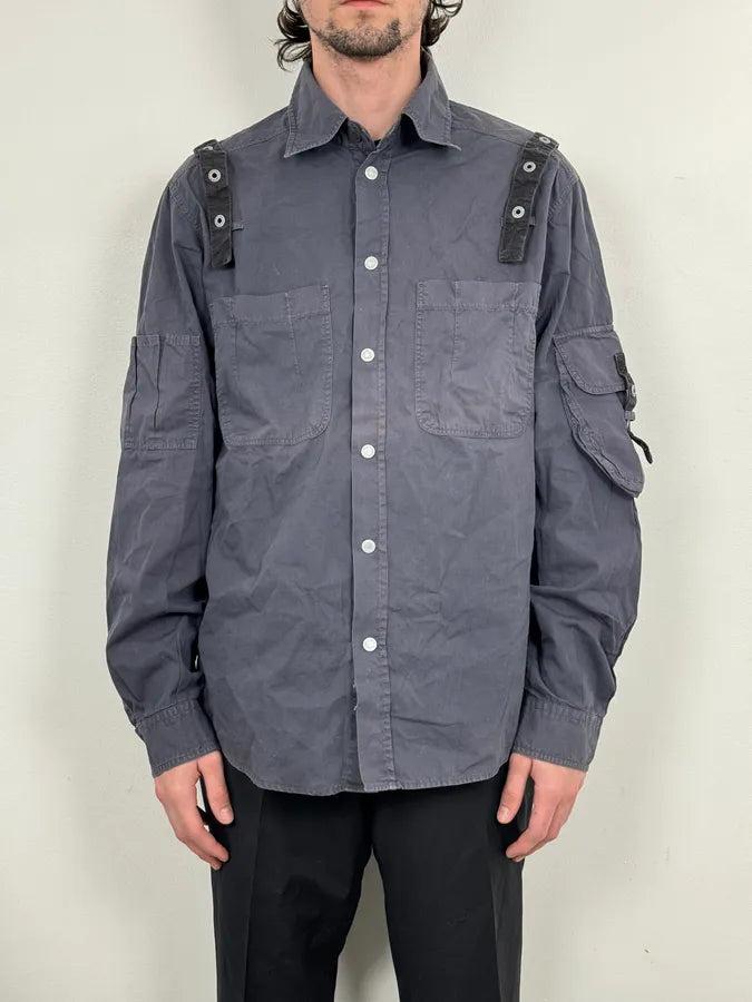 AW2004 Dolce & Gabbana Parachute Blue Cargo Bondage Shirt MNnzjpB 1