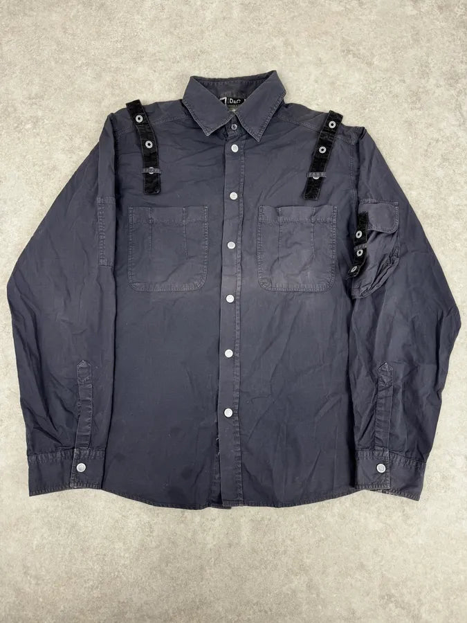 AW2004 Dolce & Gabbana Parachute Blue Cargo Bondage Shirt MNnzjpB 0