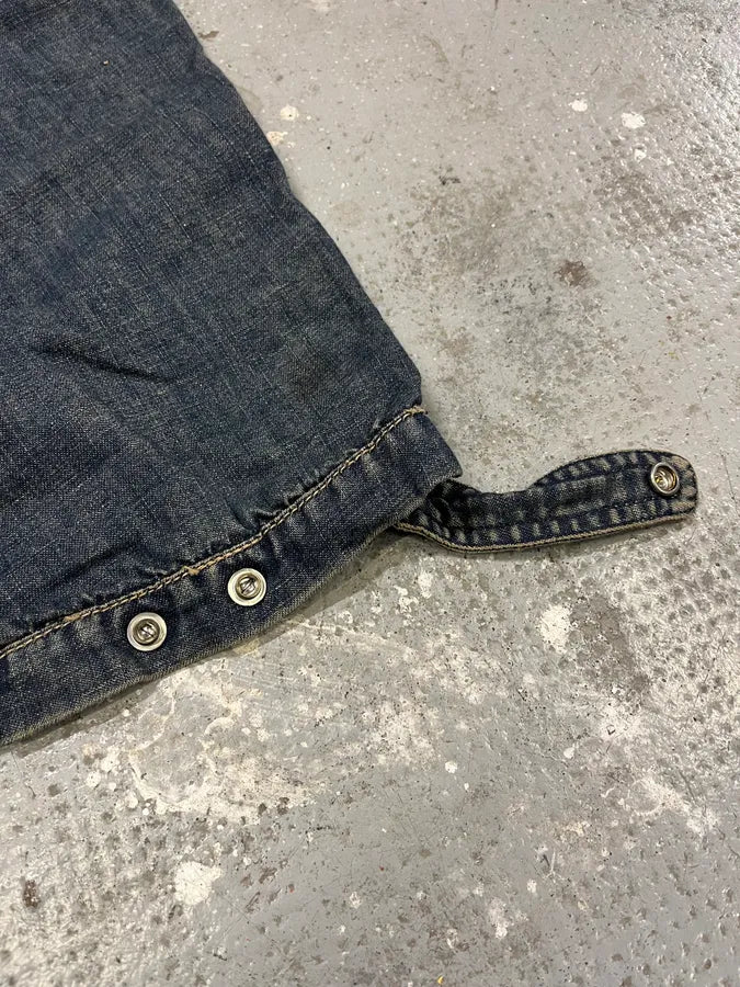 AW2004 Dolce & Gabbana Parachute Bondage Denim Blue Cargo Shorts (XL) IApXldt 11