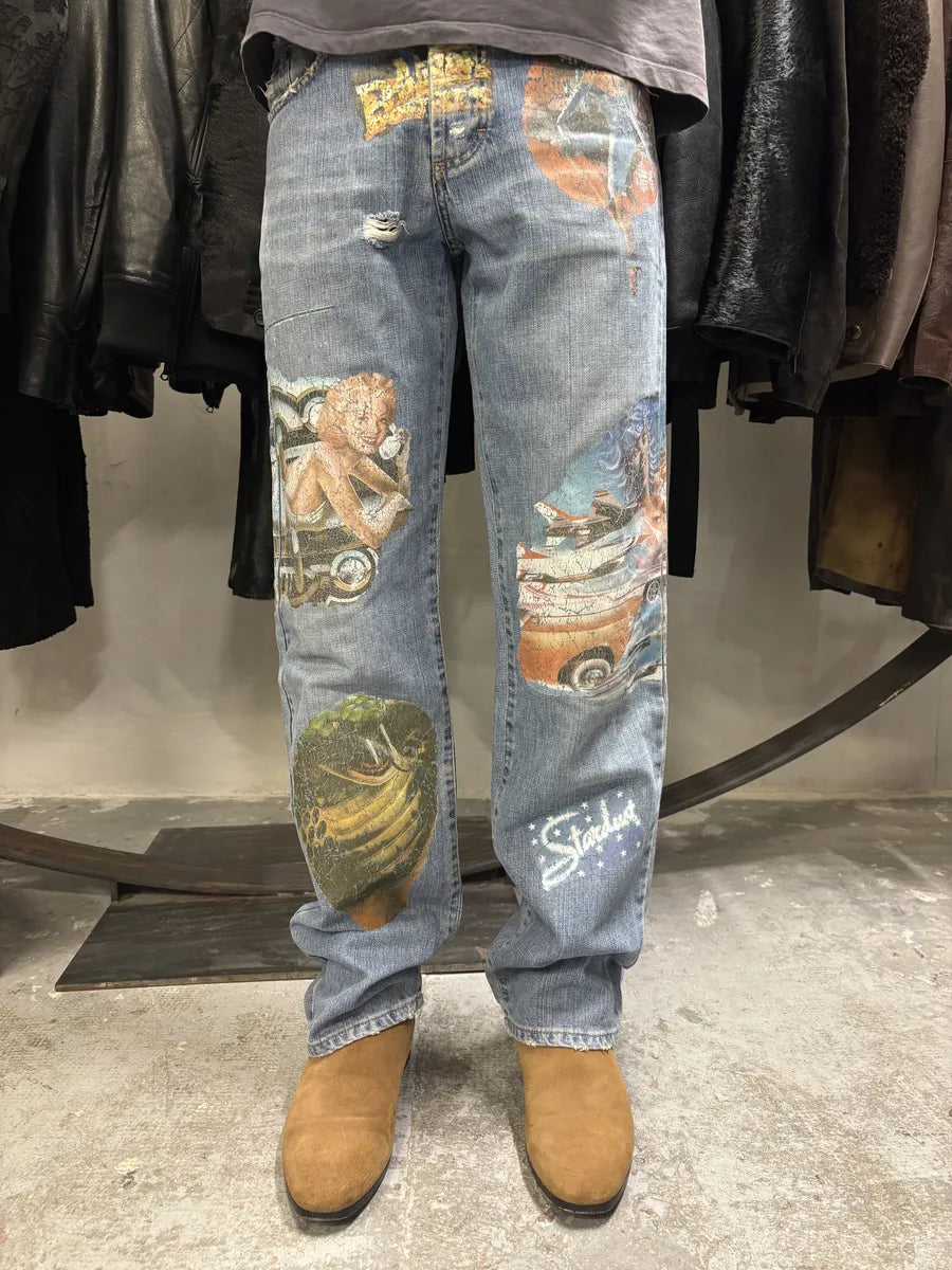 AW2004 Dolce & Gabbana Pins Extra Rare Denim Jeans (S) JRBdPfs 1