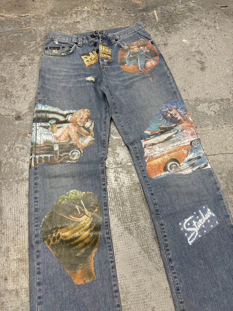AW2004 Dolce & Gabbana Pins Extra Rare Denim Jeans (S) JRBdPfs 12