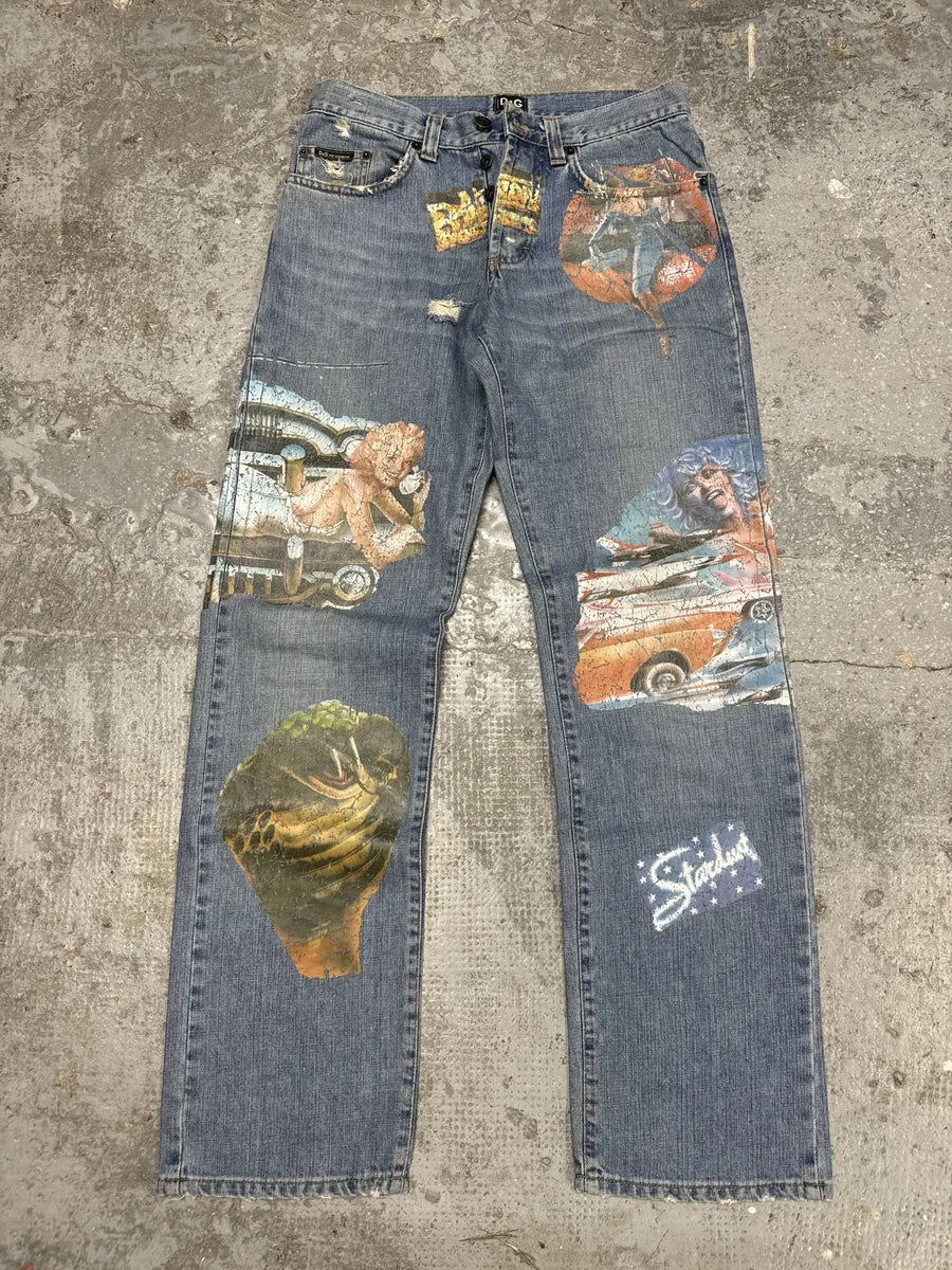 AW2004 Dolce & Gabbana Pins Extra Rare Denim Jeans (S) JRBdPfs 3