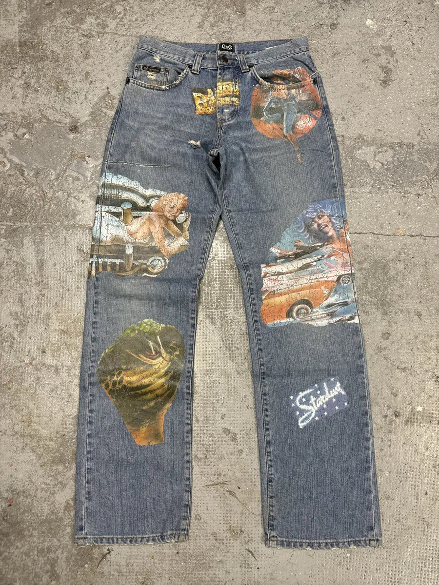 AW2004 Dolce & Gabbana Pins Extra Rare Denim Jeans (S) JRBdPfs 4