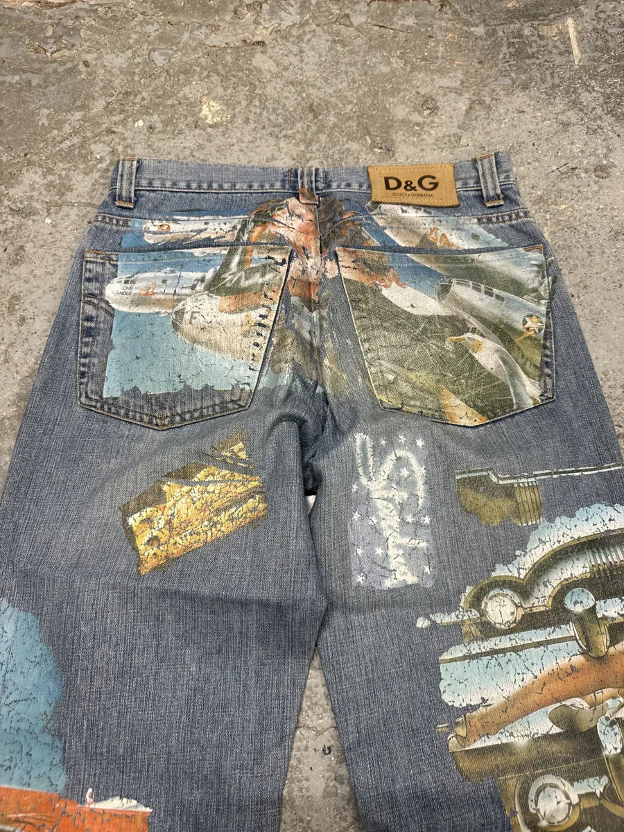 AW2004 Dolce & Gabbana Pins Extra Rare Denim Jeans (S) JRBdPfs 6
