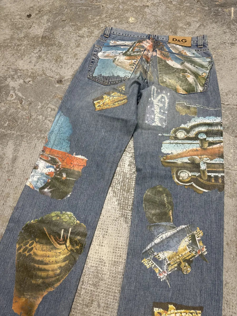 AW2004 Dolce & Gabbana Pins Extra Rare Denim Jeans (S) JRBdPfs 7