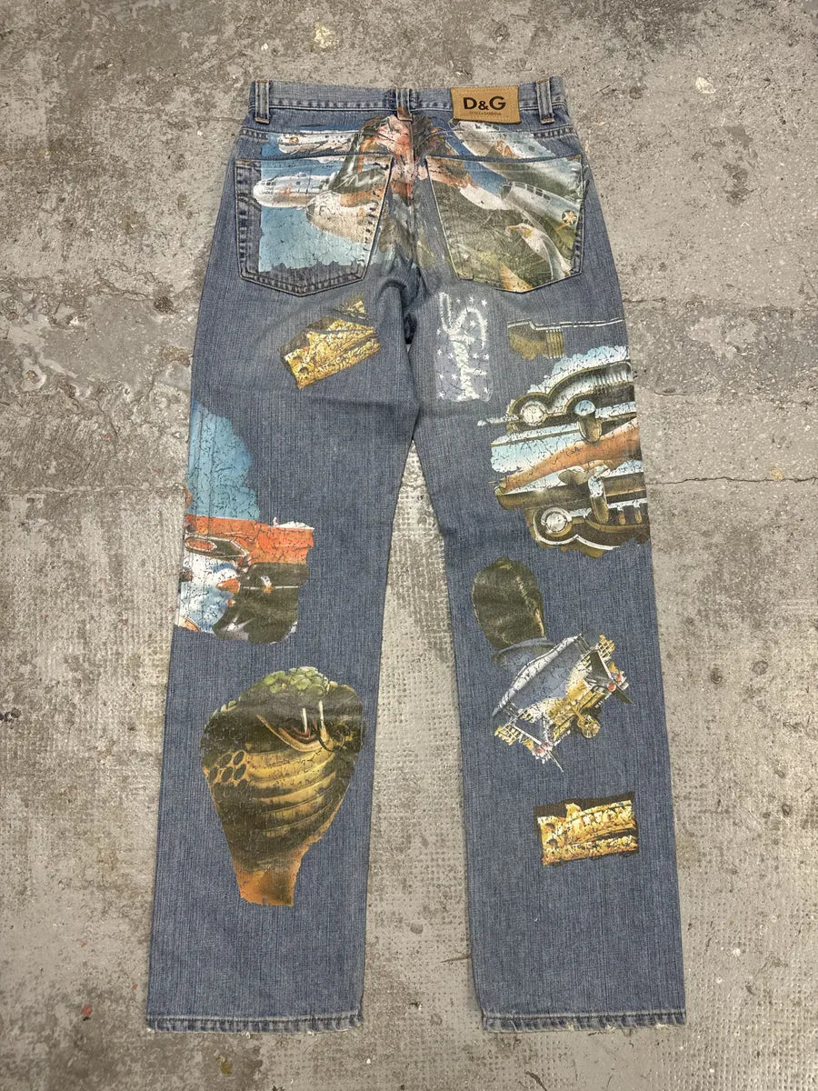 AW2004 Dolce & Gabbana Pins Extra Rare Denim Jeans (S) JRBdPfs 8