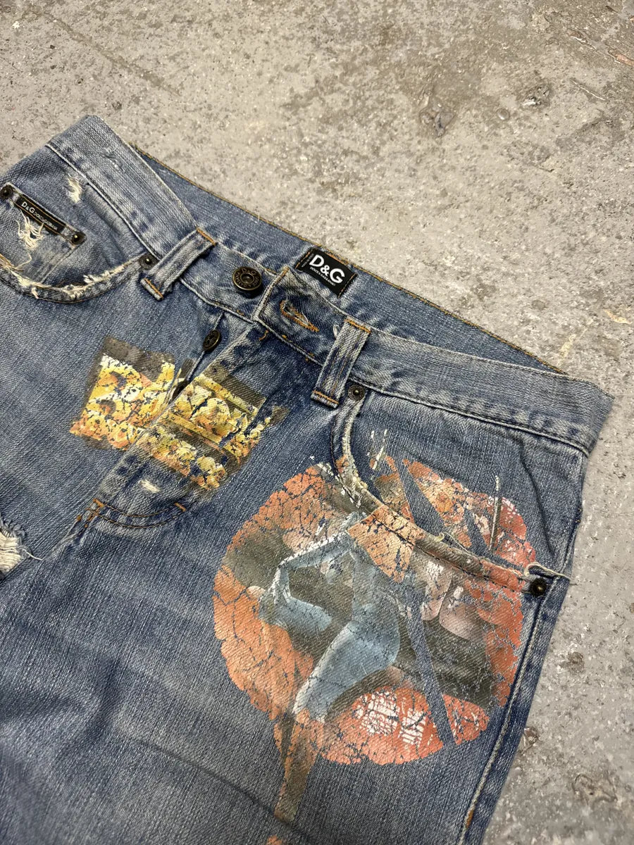 AW2004 Dolce & Gabbana Pins Extra Rare Denim Jeans (S) JRBdPfs 9
