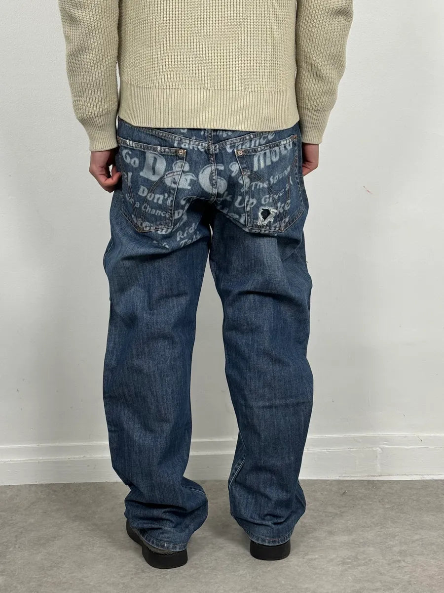 AW2004 Dolce & Gabbana Poem Blue Denim Jeans iMSPvGK 3