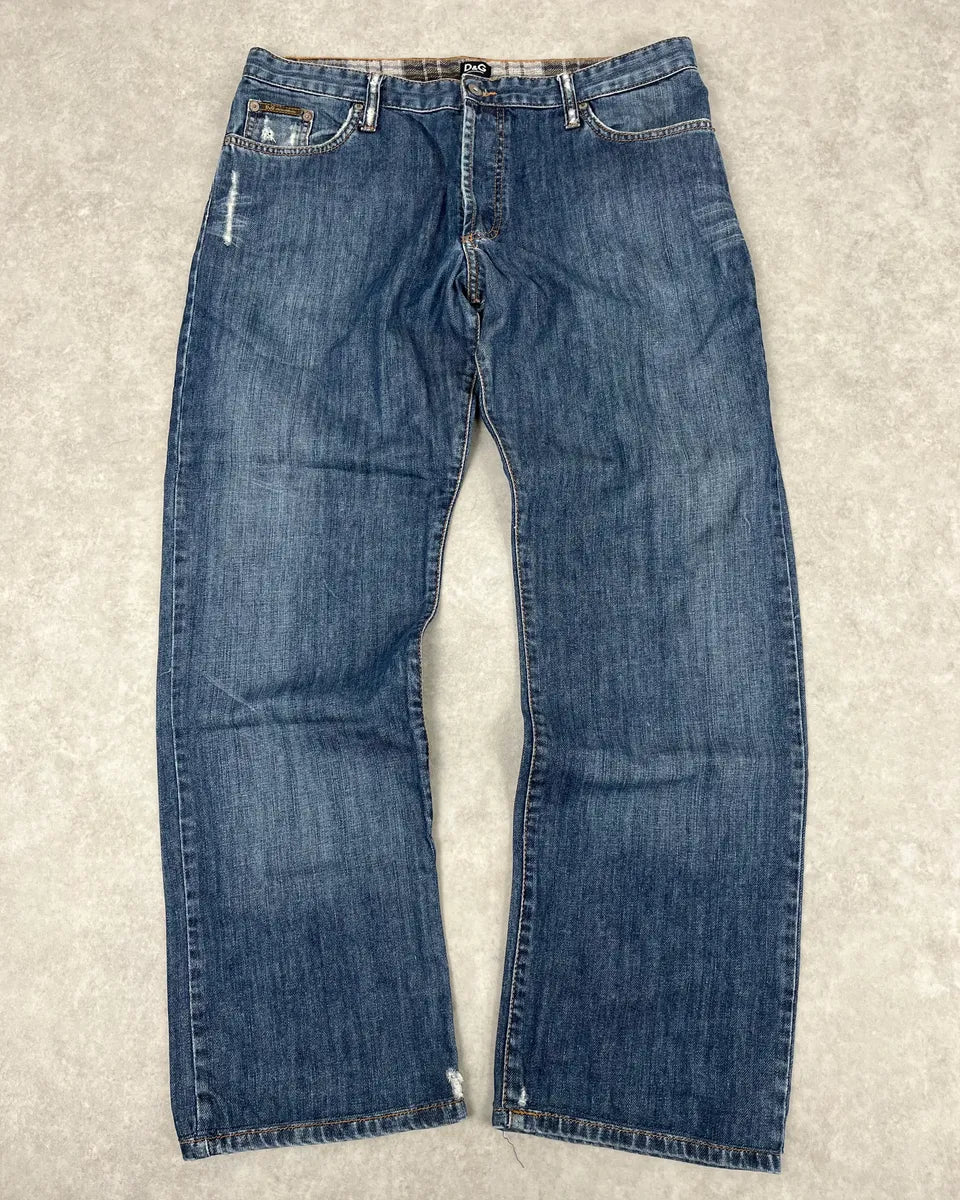 AW2004 Dolce & Gabbana Poem Blue Denim Jeans iMSPvGK 0