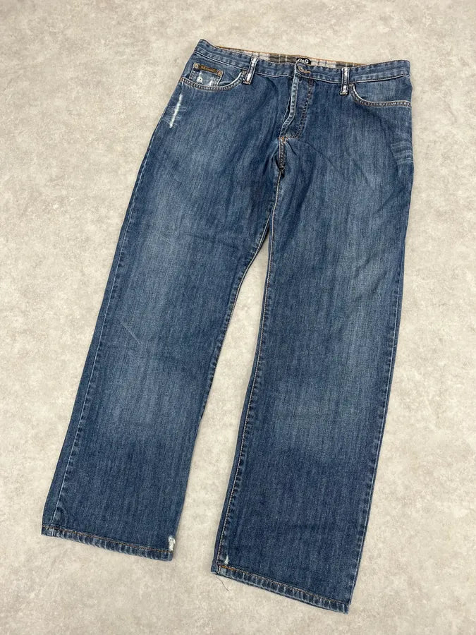 AW2004 Dolce & Gabbana Poem Blue Denim Jeans iMSPvGK 4
