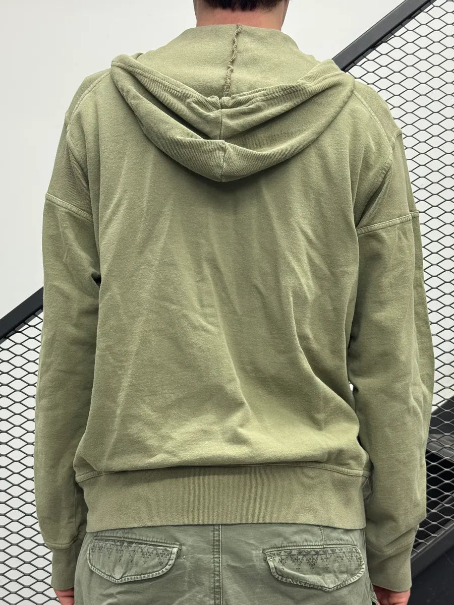 AW2004 Dolce & Gabbana Poem Green Khaki Zip-Up Hoodie BsWVSMR 1