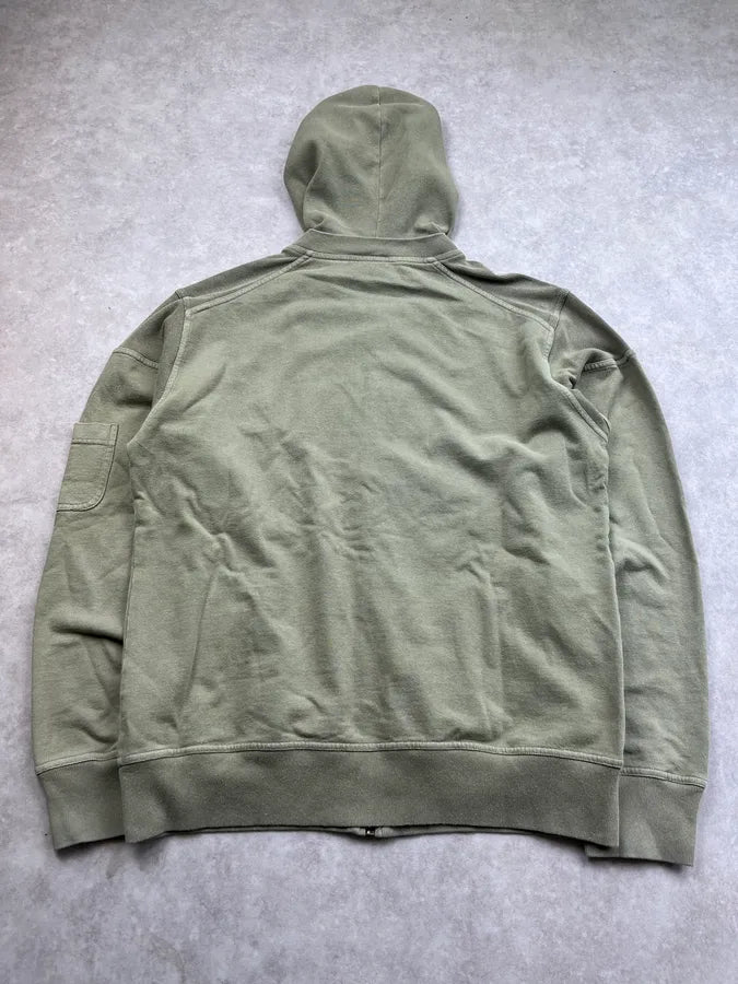 AW2004 Dolce & Gabbana Poem Green Khaki Zip-Up Hoodie BsWVSMR 6