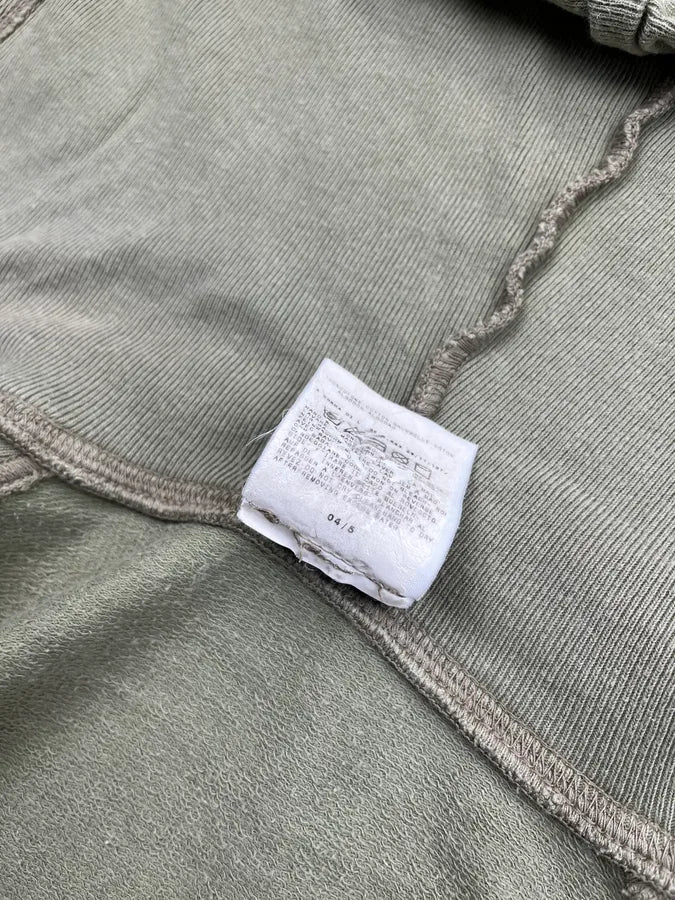 AW2004 Dolce & Gabbana Poem Green Khaki Zip-Up Hoodie BsWVSMR 9