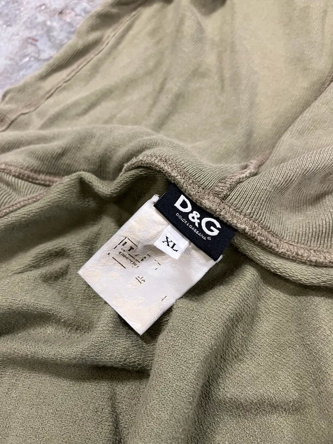 AW2004 Dolce & Gabbana Poem Rider Khaki Zip-Up Hoodie cvZPRMQ 8